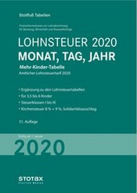 Abbildung von: Tabelle, Lohnsteuer 2020 Mehr-Kinder-Tabelle - Stollfuß