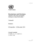 Cover: Resolutions and Decisions Adopted by the General Assembly During Its Seventy-third Session - United Nations