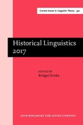 Cover: Historical Linguistics 2017 - John Benjamins Publishing Company