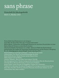 Cover: sans phrase - &ccedil;a-ira-Verlag