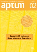 Cover: Aptum, Zeitschrift f&uuml;r Sprachkritik und Sprachkultur 15. Jahrgang, 2019, Heft 2 - Buske, H