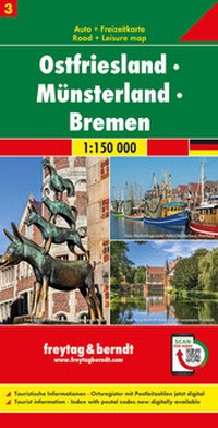 Abbildung von: Ostfriesland - Münsterland - Bremen, Autokarte 1:150.000, Blatt 3 - Freytag-Berndt und ARTARIA