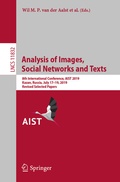 Cover: Analysis of Images, Social Networks and Texts - Springer