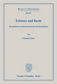 Abbildung von: Existenz und Recht. - Duncker & Humblot