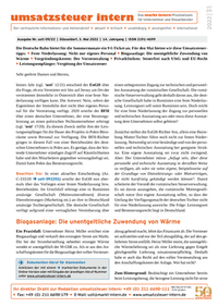 Abbildung von: umsatzsteuer intern - markt intern Verlag