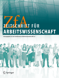 Bild vergrößern Bild: Zeitschrift für Arbeitswissenschaft - Springer