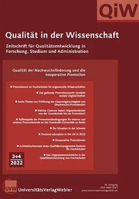 Abbildung von: Qualität in der Wissenschaft (QiW) - UVW Universitätsverlag Webler