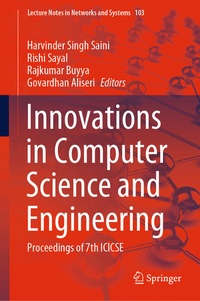 Enlarge image Cover: Innovations in Computer Science and Engineering - Springer
