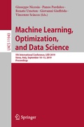 Cover: Machine Learning, Optimization, and Data Science - Springer