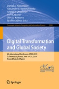 Cover: Digital Transformation and Global Society - Springer