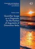Cover: Quantifier Scope as a Diagnostic for the Position of Arguments of Ditransitive Verbs - Peter Lang Verlag