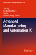Cover: Advanced Manufacturing and Automation IX - Springer