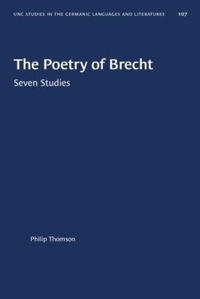 Enlarge image Cover: The Poetry of Brecht - The University of North Carolina Press