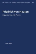 Cover: Friedrich Von Hausen - The University of North Carolina Press