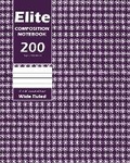 Cover: Elite Composition Notebook, Wide Ruled 8 x 10 Inch, Large 100 Sheet, Purple Cover - Blurb