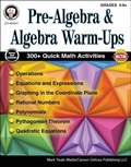 Cover: Pre-Algebra and Algebra Warm-Ups, Grades 5 - 8 - Mark Twain Media