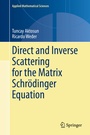 Cover: Direct and Inverse Scattering for the Matrix Schrödinger Equation - Springer