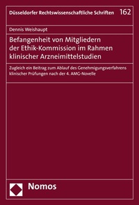 Abbildung von: Befangenheit von Mitgliedern der Ethik-Kommission im Rahmen klinischer Arzneimittelstudien - Nomos