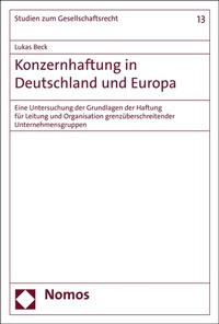 Abbildung von: Konzernhaftung in Deutschland und Europa - Nomos