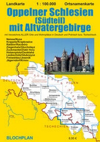 Abbildung von: Landkarte Oppelner Schlesien (Südteil) mit Altvatergebirge - BLOCHPLAN