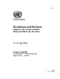 Cover: Resolutions and Decisions Adopted by the General Assembly During Its Thirtieth Special Session - United Nations