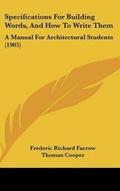 Cover: Specifications For Building Words, And How To Write Them - Kessinger Publishing