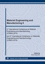Cover: Material Engineering and Manufacturing II - Trans Tech Publications Ltd