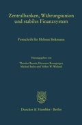 Cover: Zentralbanken, W&auml;hrungsunion und stabiles Finanzsystem. - Duncker & Humblot