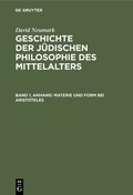 Cover: Materie und Form bei Aristoteles - De Gruyter