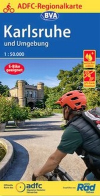 Abbildung von: ADFC-Regionalkarte Karlsruhe und Umgebung, 1:50.000, mit Tagestourenvorschlägen, reiß- und wetterfest, E-Bike-geeignet, GPS-Tracks Download - BVA BikeMedia