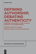 Cover: Defining Authorship, Debating Authenticity - De Gruyter