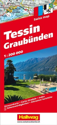 Abbildung von: Hallwag Strassenkarte Tessin, Graubünden 1:200.000 - Hallwag Kümmerly+Frey