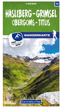 Abbildung von: Kümmerly+Frey Wanderkarte 32 Hasliberg, Grimsel 1:40.000 - Hallwag Kümmerly+Frey