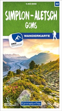 Abbildung von: Kümmerly+Frey Wanderkarte 42 Simplon, Aletsch 1:40.000 - Hallwag Kümmerly+Frey