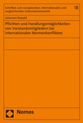 Abbildung von: Pflichten und Handlungsmöglichkeiten von Vorstandsmitgliedern bei internationalen Normenkonflikten - Nomos