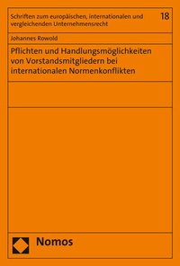 Abbildung von: Pflichten und Handlungsmöglichkeiten von Vorstandsmitgliedern bei internationalen Normenkonflikten - Nomos