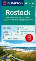 Cover: KOMPASS Wanderkarte 735 Rostock, Warnem&uuml;nde, Bad Doberan, Ostseeb&auml;der K&uuml;hlungsborn, Rerik 1:50.000 - KOMPASS-Karten
