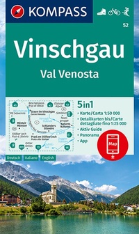 Abbildung von: KOMPASS Wanderkarte 52 Vinschgau /Val Venosta 1:50.000 - KOMPASS-Karten