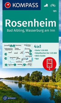 Abbildung von: KOMPASS Wanderkarte 181 Rosenheim, Bad Aibling, Wasserburg am Inn 1:50.000 - KOMPASS-Karten