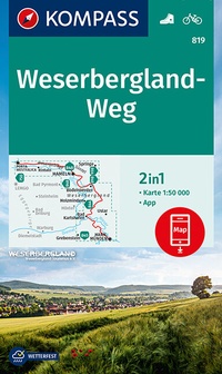 Abbildung von: KOMPASS Wanderkarte Weserbergland-Weg - KOMPASS-Karten