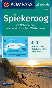 Abbildung von: KOMPASS Wanderkarte 732 Spiekeroog im Nationalpark NIedersächsisches Wattenmeer 1:15.000 - KOMPASS-Karten