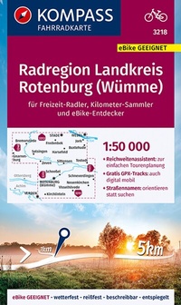 Abbildung von: KOMPASS Fahrradkarte 3218 Radregion Landkreis Rotenburg (Wümme) 1:50.000 - KOMPASS-Karten