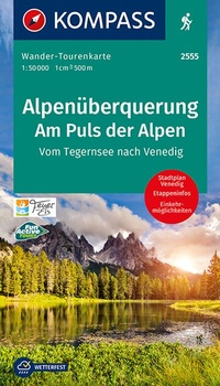Abbildung von: KOMPASS Wander-Tourenkarte Alpenüberquerung, Am Puls der Alpen 1:50.000 - KOMPASS-Karten