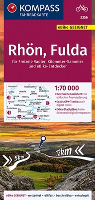 Abbildung von: KOMPASS Fahrradkarte 3356 Rhön, Fulda 1:70.000 - KOMPASS-Karten