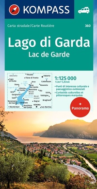 Abbildung von: KOMPASS Autokarte Lago di Garda, Lac de Garde 1:125.000 - KOMPASS-Karten