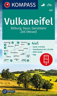 Abbildung von: KOMPASS Wanderkarte 837 Vulkaneifel, Bitburg, Daun, Gerolstein, Zell (Mosel) 1:50.000 - KOMPASS-Karten