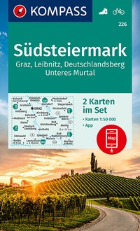 Abbildung von: KOMPASS Wanderkarte Südsteiermark, Graz, Leibnitz, Deutschlandsberg, Unteres Murtal (2-K-Set) - KOMPASS-Karten