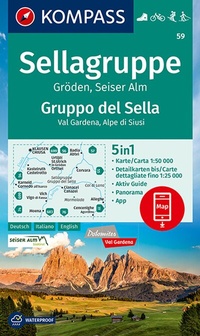 Abbildung von: KOMPASS Wanderkarte 59 Sellagruppe, Gruppo del Sella 1:50.000 - KOMPASS-Karten