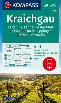 Abbildung von: KOMPASS Wanderkarte Kraichgau, Karlsruhe, Landau i. d. Pfalz, Speyer, Sinsheim, Eppingen, Bretten, Pforzheim - KOMPASS-Karten