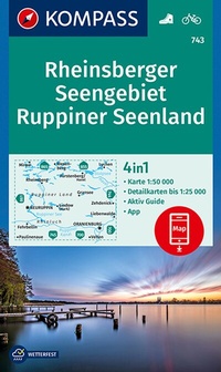Abbildung von: KOMPASS Wanderkarte 743 Rheinsberger Seengebiet, Ruppiner Seenland 1:50.000 - KOMPASS-Karten
